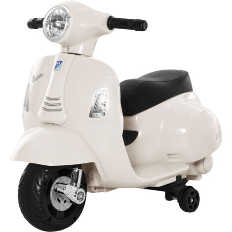 HOMCOM Moto per Bambini Marchio Vespa Batteria 6V Clacson e Fari 18-36 mesi