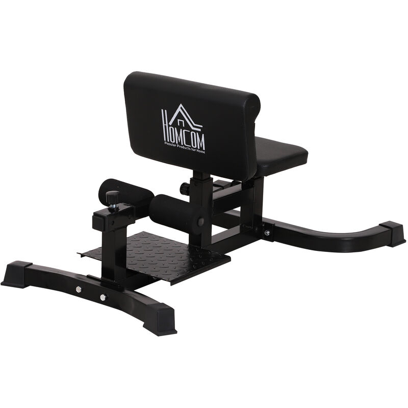 

Máquina de Sissy Squat Profundo Multifuncional Sentadillas Entrenamiento de Abdominales con Asiento y Cojín para Piernas Ajustables 71x108x46-58 cm