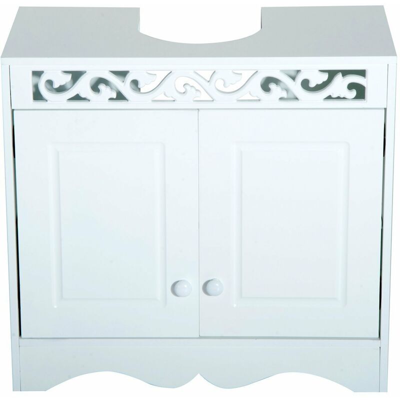 

Mueble Bajo Lavabo de Baño Armario de Almacenamiento 60x30x56cm Blanco Madera - Blanco