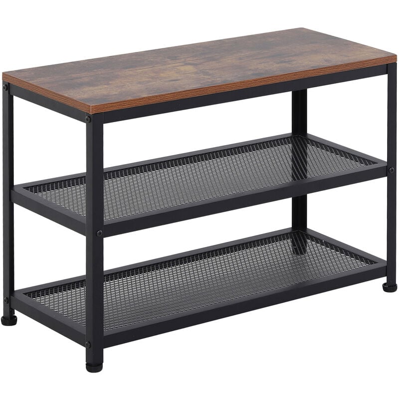 

Mueble Zapatero para Recibidor con Estantes y Asiento 70x30x48 cm Hasta 120kg - Negro