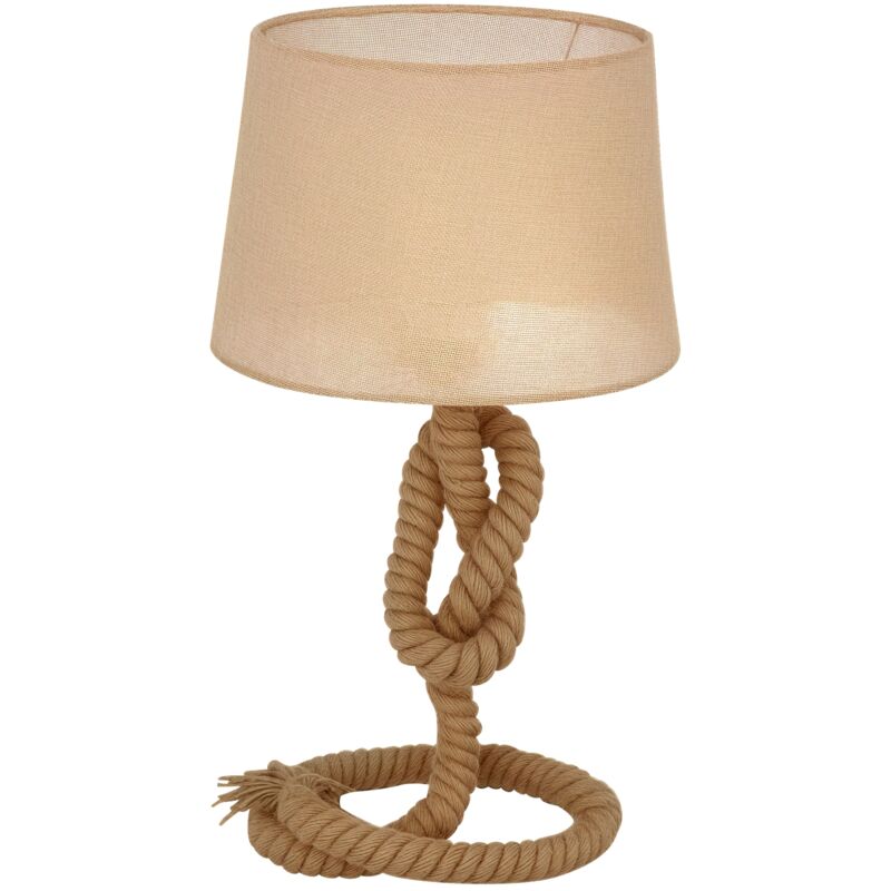 Image of Homcom - Nautical Style Rope-Base Table&hellip;