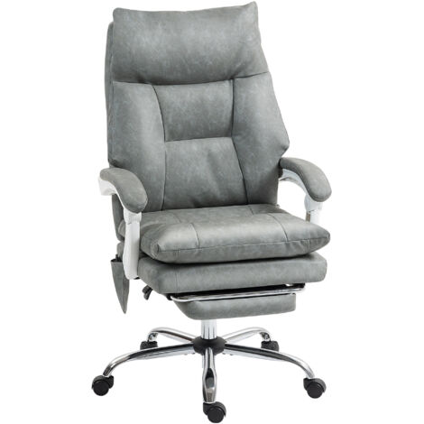 HOMCOM Office Chair with Adjustable Lumbar Support, Computer Chair, Grey