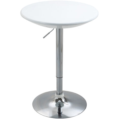 HOMCOM Painted Top Bistro Pub Table Adjustable Swivel Counter Home White