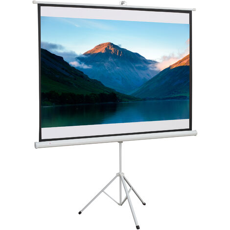 HOMCOM Pantalla de Proyector 84 Pulgadas Plegable 4:3 con Altura Ajustable 171x128 cm