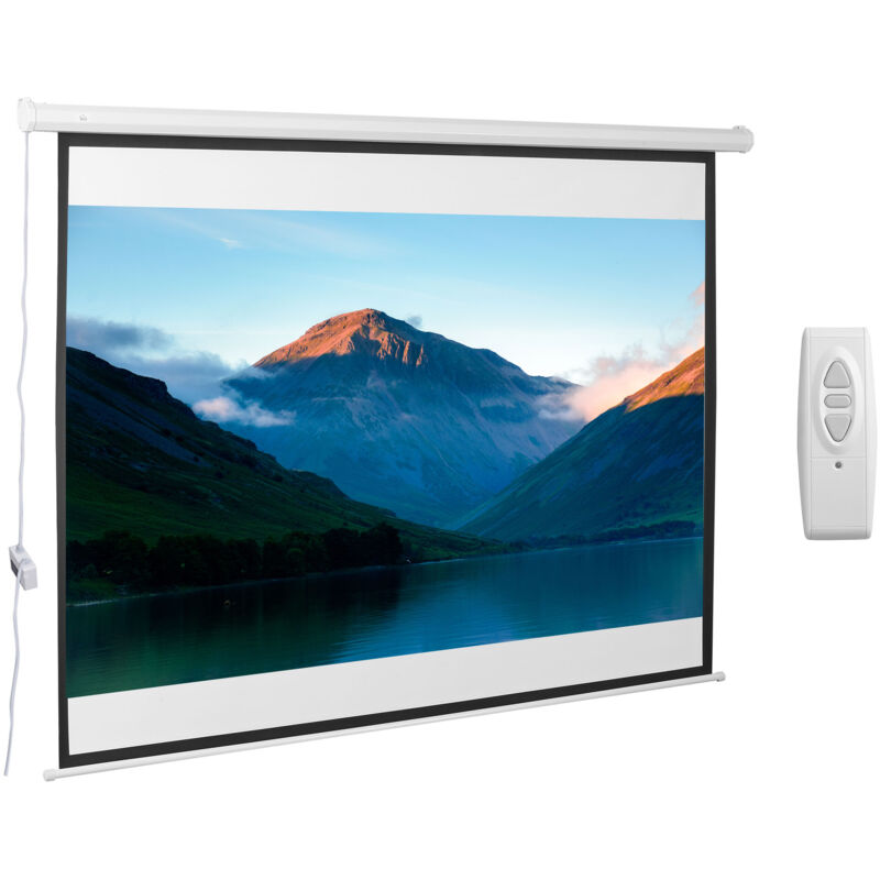 

Pantalla del Proyector Eléctrica Portátil Universal 100' 4:3 con Control Remoto - Blanco