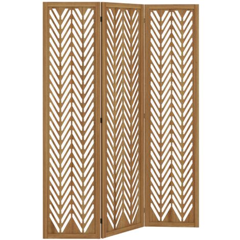 Homcom – Paravent intérieur 3 panneaux pliables en bois de paulownia verni – Dimensions L120 x H170 cm – Séparateur de pièce élégant et fonctionnel