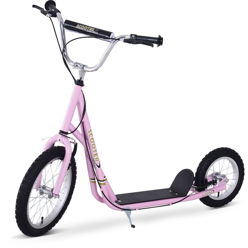 

Patinete Scooter Monopatín con Manillar de Niños y Adultos 125x58x92-100cm Acero - Rosa