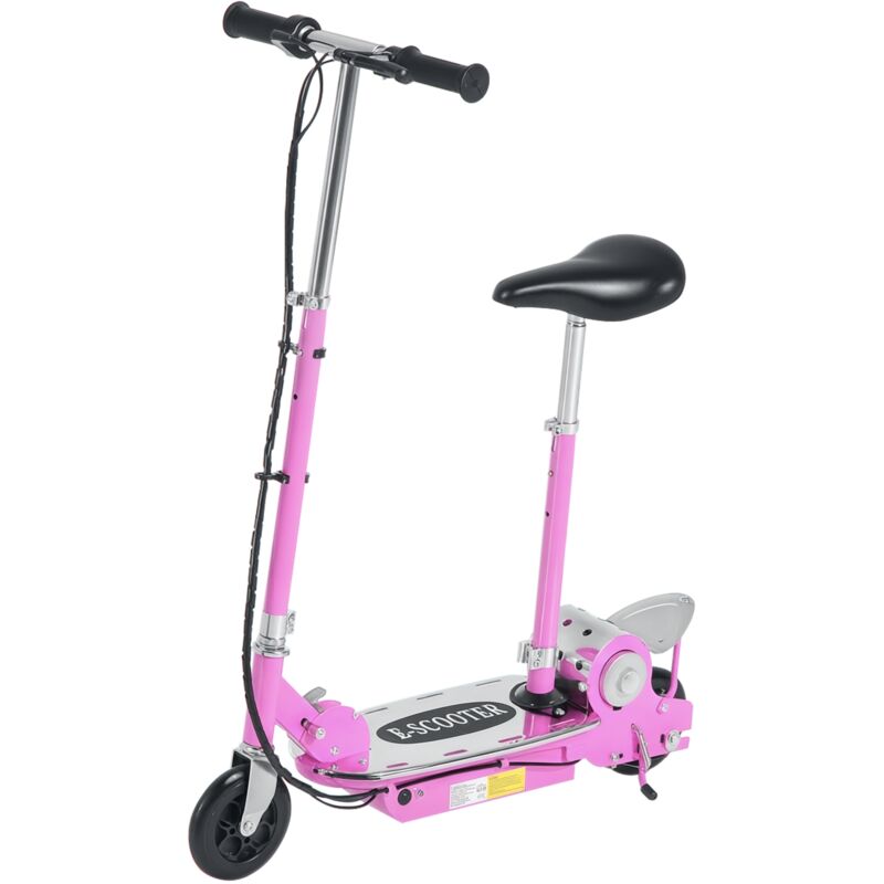 

Patinete Eléctrico Plegable para Niños y Adolescentes de +7 Años Scooter con Manillar y Sillín Ajustables Velocidad Máx. de 10 km/h 81,5x38x94 cm