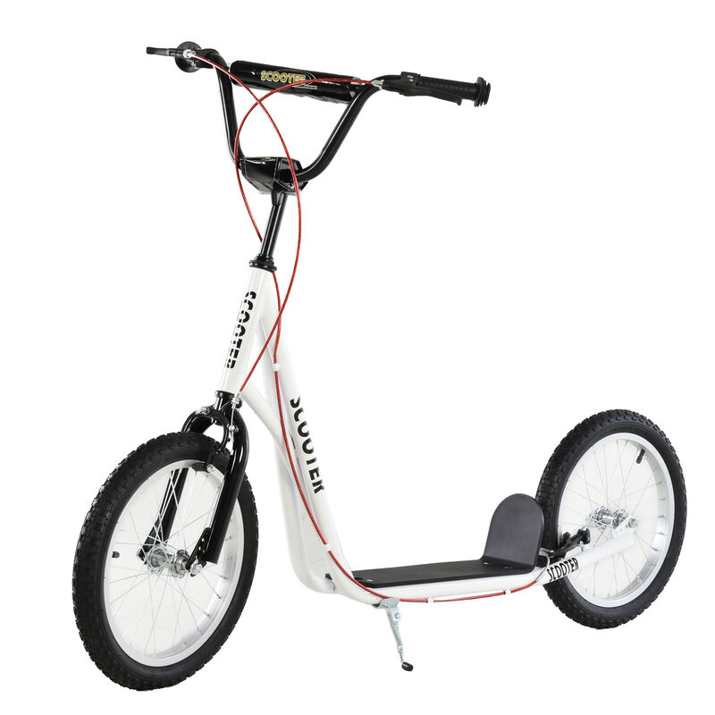 

Patinete para Niños Mayores de 5 Años Altura Ajustable con Neumáticos Freno Blanco - blanco