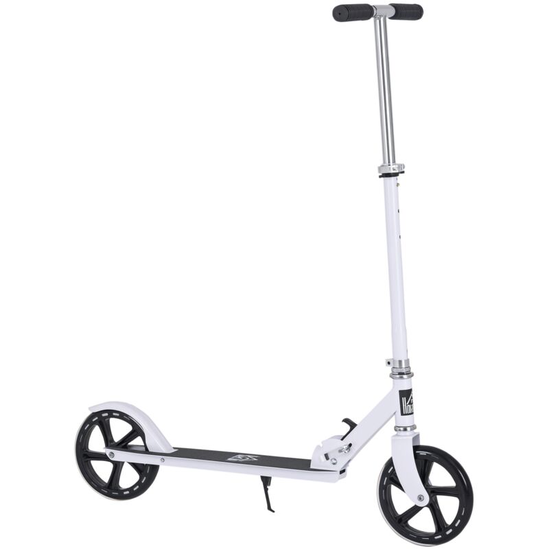 

Homcom - Patinete Plegable para +5 Años Altura Ajustable con Freno 88x37x75-100 cm - Blanco