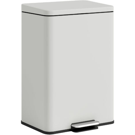 HOMCOM Pedal Bin with Soft-Close Lid, 20L Kitchen Bin for Home, Cream