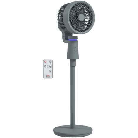 HOMCOM Pedestal Fan, Air Circulation Fan with Oscillating, Tilt, Grey