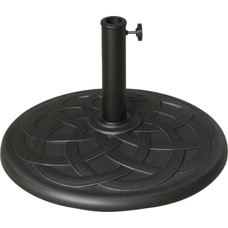 Homcom – Pied de parasol imitation fonte 54,5 cm – Résine durable – Système de maintien avec molette – Pour parasols diamètre 3,8 à 4,8 cm
