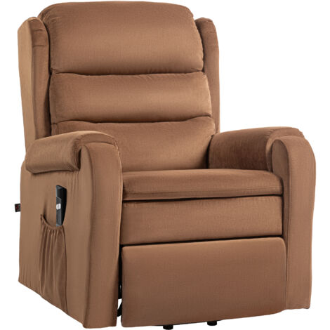 HOMCOM Poltrona Ergonomica Reclinabile a 160° con Telecomando Marrone Scuro