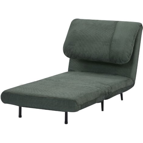 HOMCOM Poltrona Letto Singolo 2 in 1 Schienale Regolabile su 3 Livelli