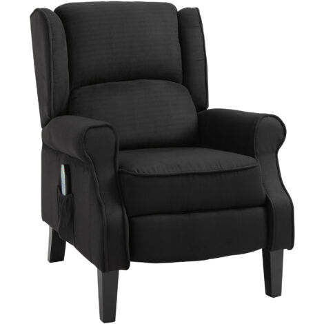 HOMCOM Poltrona Relax Reclinabile Massaggiante con Telecomando 78x83x101cm Nero