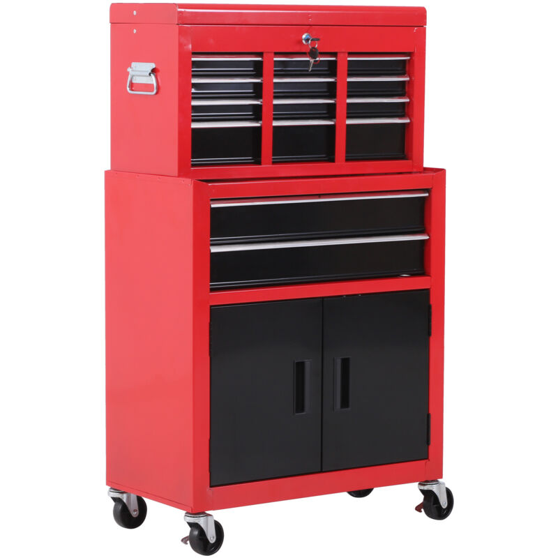 Portable Toolbox Tool Box Top Chest Cabinet Garage Storage Roll Cab Red New
