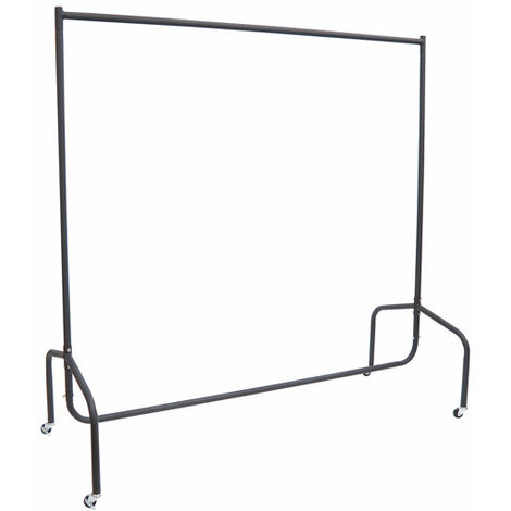 Homcom – Portant à vêtements en acier noir – Charge max 140 Kg – Dimensions 150x60x170 cm – Quatre roulettes pivotantes avec frein