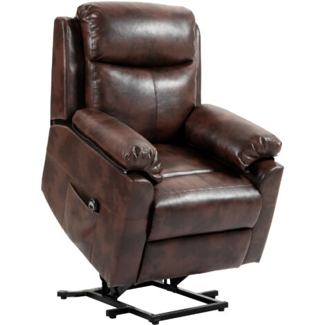 HOMCOM Power Lift Chair Electric Riser Recliner with Remote Control, Brown