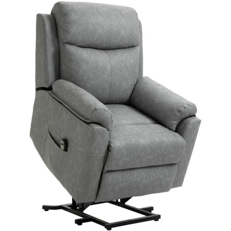 HOMCOM Power Lift Chair Electric Riser Recliner with Remote Control, Grey