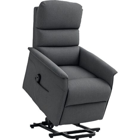 HOMCOM Power Lift Recliner Electric Reclining Chair with Remote Dark Grey