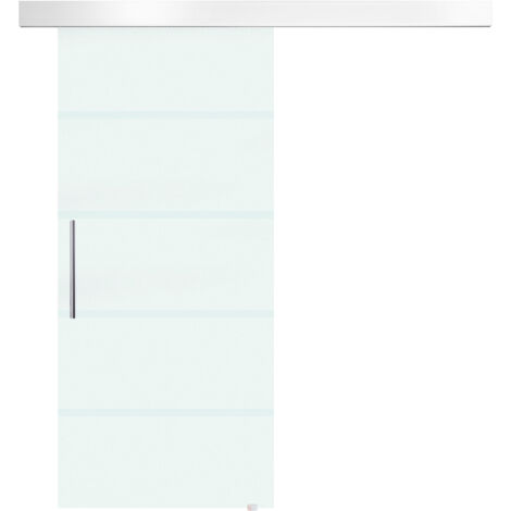 HOMCOM Puerta Corrediza de Vidrio Puerta Corredera Deslizante de Cristal 90x205 cm