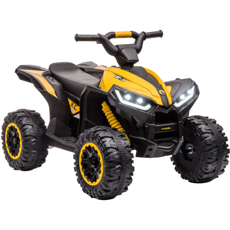 HOMCOM Quad électrique enfant 12 V, voiture électrique enfants 2 moteurs 2 vitesses 3-6 km/h, phares LED, klaxon, pour enfant de 3 à 5 ans, poignée