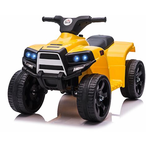 HOMCOM Quad per Bambini 18-36 Mesi ATV Elettrico 6V Velocità 3km/h Nero Giallo