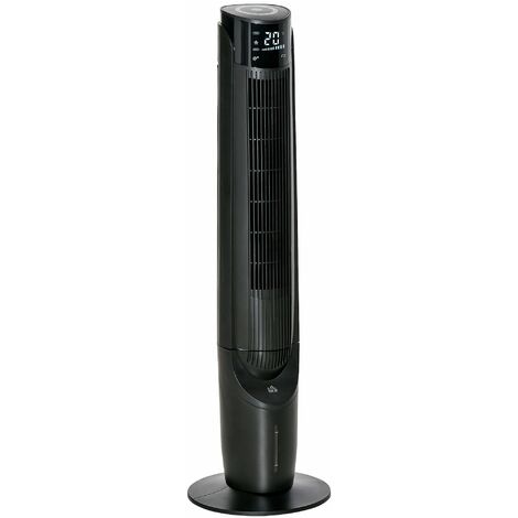 HOMCOM Quiet Air Cooler, Home Evaporative Ice Cooling Tower Fan Bedroom, Black