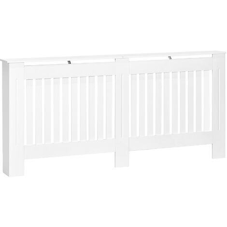 HOMCOM Radiator Cover Painted Slatted MDF Cabinet Lined Grill S/M/L L