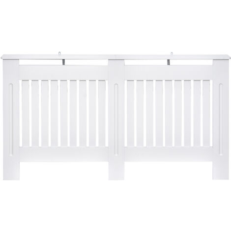 HOMCOM Radiator Cover Painted Slatted MDF Cabinet Lined Grill S/M/L M