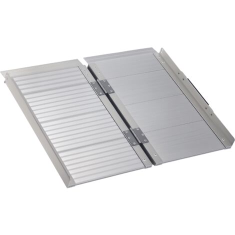 Homcom – Rampe de chargement antidérapante pliable 61L x 74l cm – Charge max. 270 kg – Aluminium – Bordures de sécurité pour fauteuil roulant
