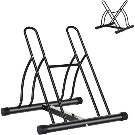 HOMCOM Râtelier 2 vélos modulable dim. 54L x 60l x 57H cm acier époxy noir - Noir