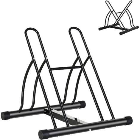 Homcom – Râtelier modulable pour 2 vélos – Acier époxy anticorrosion noir – Dimensions 54L x 60l x 57H cm – Installation au sol facile