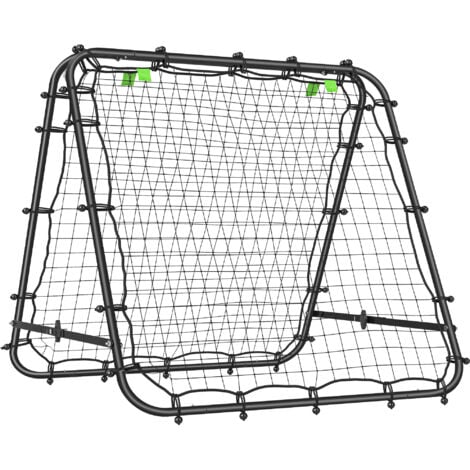 HOMCOM Rebounder Net Football Target Goal with Adjustable Angles, Black