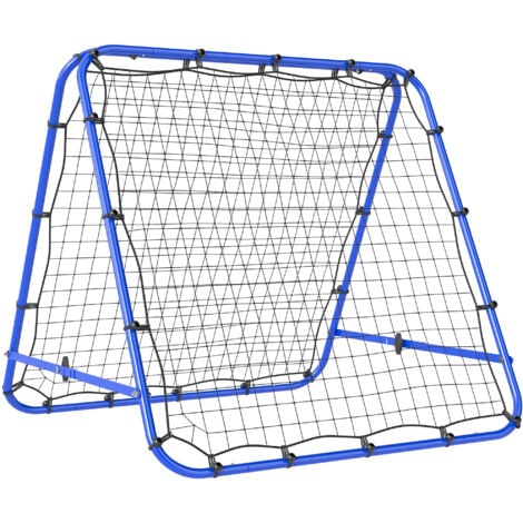 HOMCOM Rebounder Net Football Target Goal with Adjustable Angles, Blue