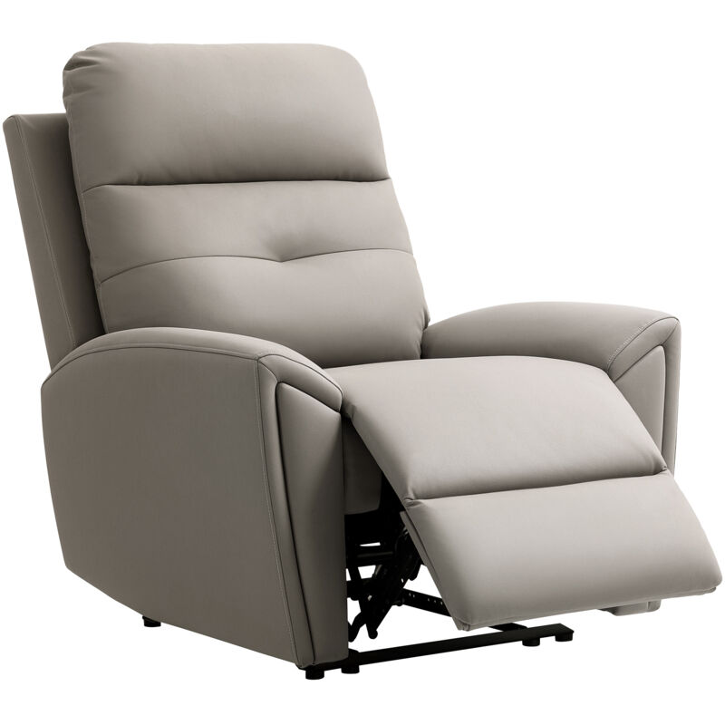 HOMCOM Recliner Armchair, Manual Reclining Chair for Living Room, Grey
