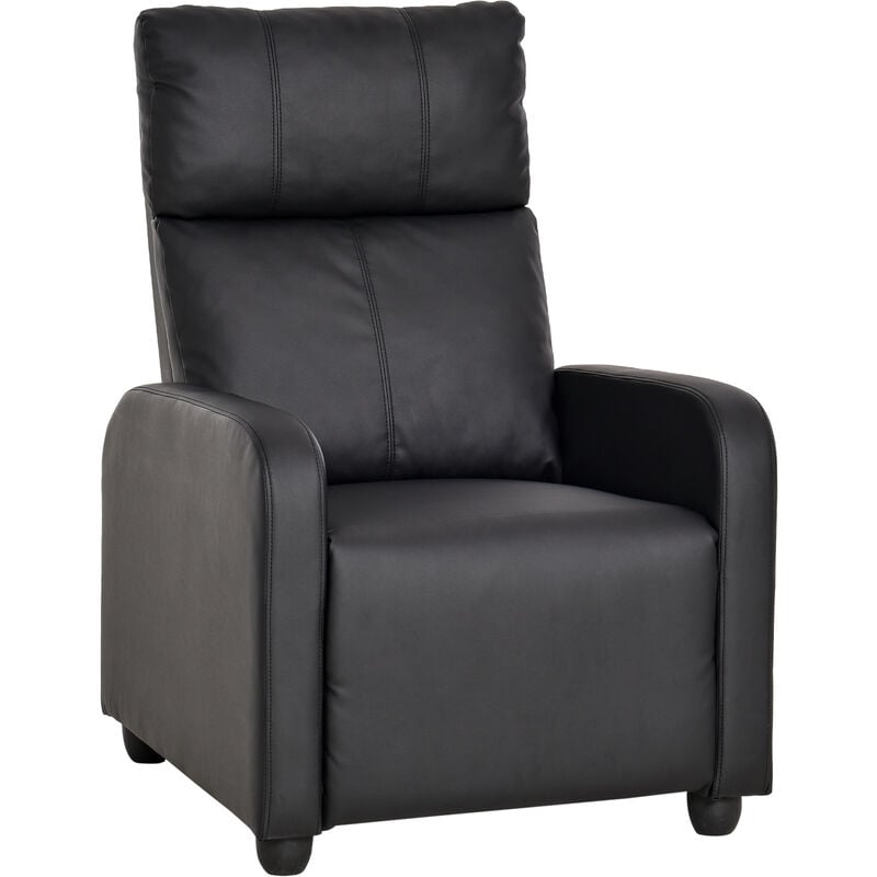 Homcom - Relaxsessel Ruhesessel Fernsehsessel Sessel mit Liegefunktion Kunstleder (Schwarz) - schwarz