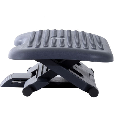 HOMCOM repose-pieds bureau ergonomique angle réglable 30°, hauteur 3 positions, pour maison et travail, gris anthracite