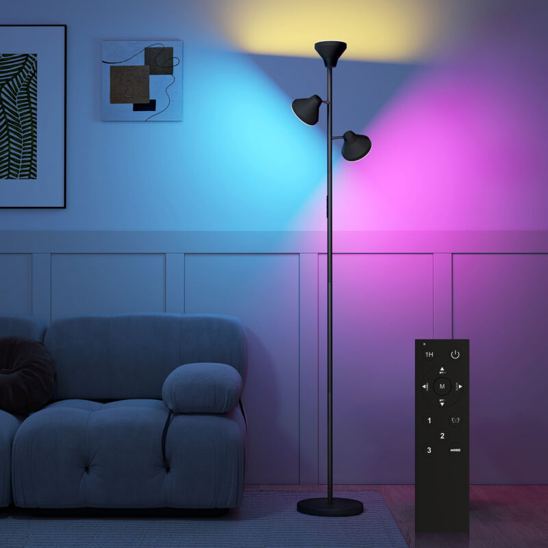 Image of HOMCOM RGB Floor Lamp with 3&hellip;
