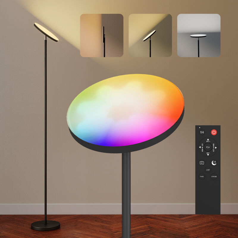 Image of HOMCOM RGB Floor Lamp with Rotatable&hellip;