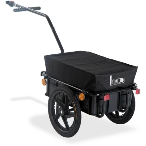 HOMCOM Rimorchio per Bicicletta Porta Oggetti in Acciaio 144×59×80cm