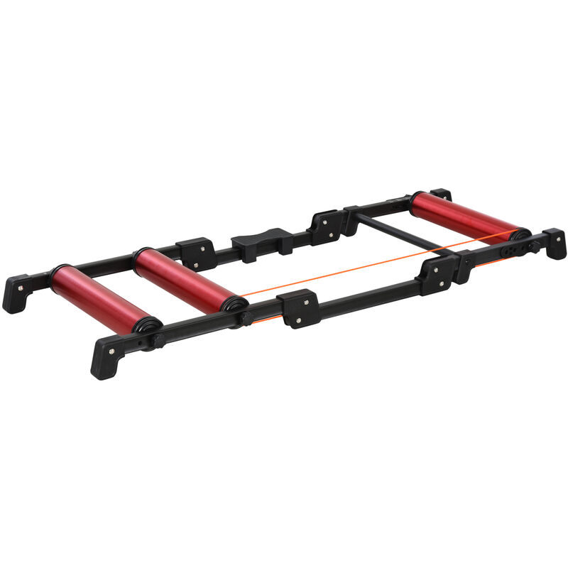 

Rodillo de Entrenador de Bicicleta Plegable Ajustable 146x55x10,5cm Rojo y Negro - Rojo, Negro