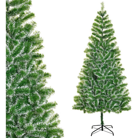 Homcom – Sapin de Noël artificiel enneigé Ø 100 x 210H cm – 968 branches réalistes – Support métal stable – Usage intérieur uniquement