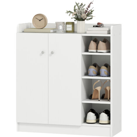 HomCom Scarpiera in legno, bianco, 80x30x90cm