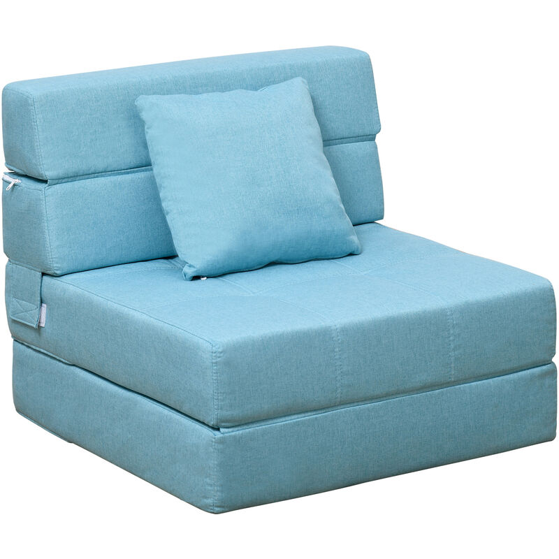 Homcom - Schlafsessel Schlafsofa Sofabett Einzelsofa mit Waschbarem Kissen Blau 70cm x 70cm x 61cm - blau