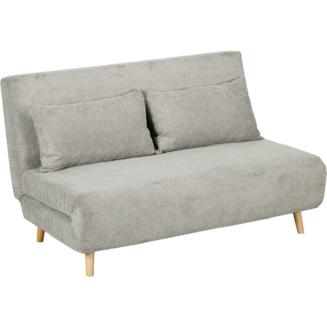 HOMCOM Schlafsofa, Klappbett mit Bettfunktion, Rückenkissen, Polstersofa mit Verstellbarer Rückenlehne, Samtoptik, 141 x 90 x 81 cm, Grau