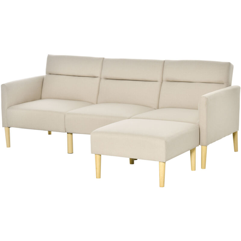 Homcom - Schlafsofa Klappsofa mit einstellbarer Rückenlehne Beige - beige