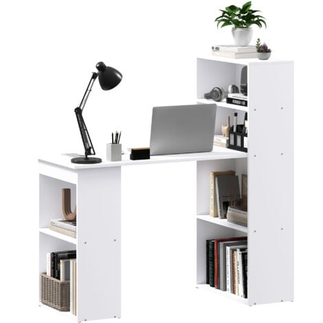 HOMCOM Scrivania Computer con Libreria Salvaspazio Tavolo da Pranzo Porta PC