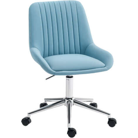 HOMCOM Sedia Moderna ad Altezza Regolabile in Silicone PU Blu